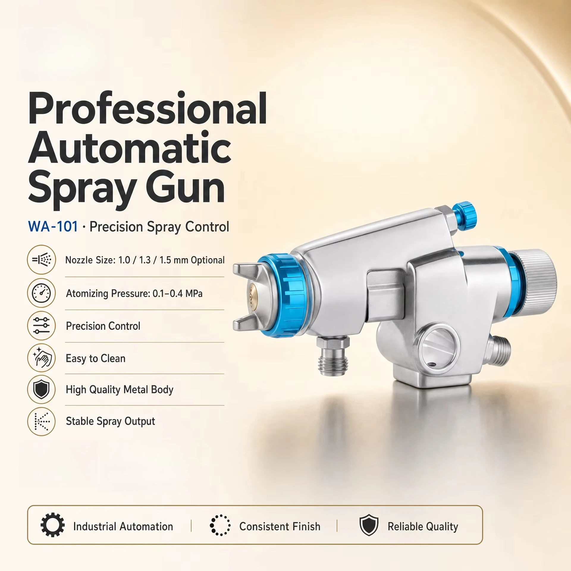 Industrial Paint Spray Gun for Furniture Assembly Lines Uniform Coverage and Continuous Operation Capability