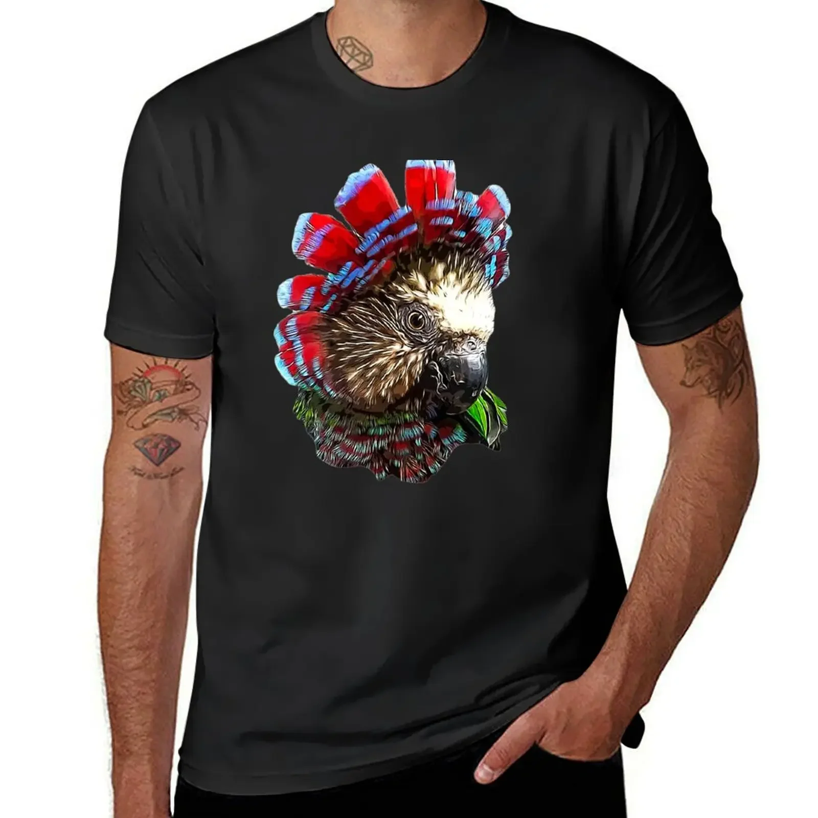 Hawk Headed Parrot - Red Fan Parrot - A gorgeous bird! T-Shirt street wear tees Men's t-shirt