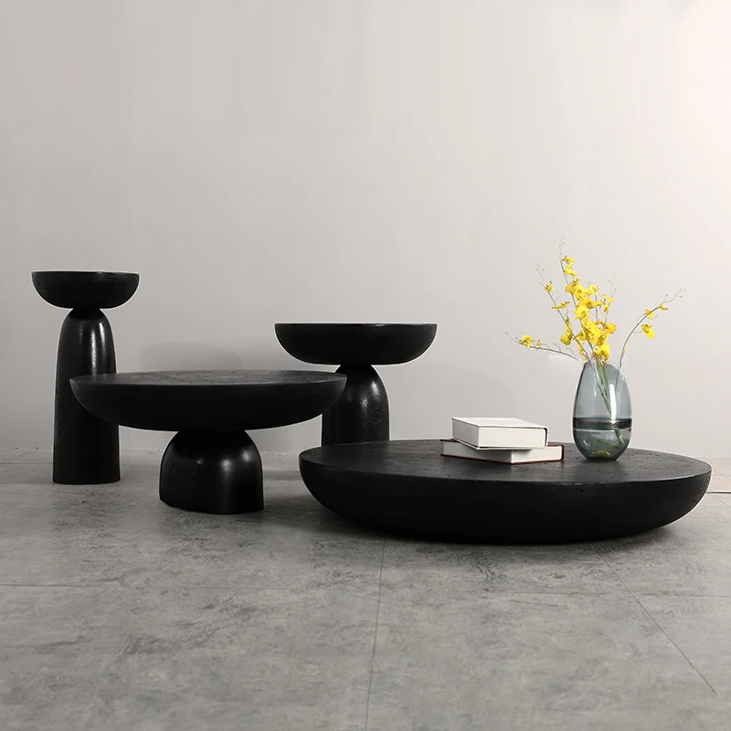 Round Floor Coffee Table Industrial Black Low Modern Nordic Coffee Table Living Room Design Mesa Auxiliar Entrance Furniture