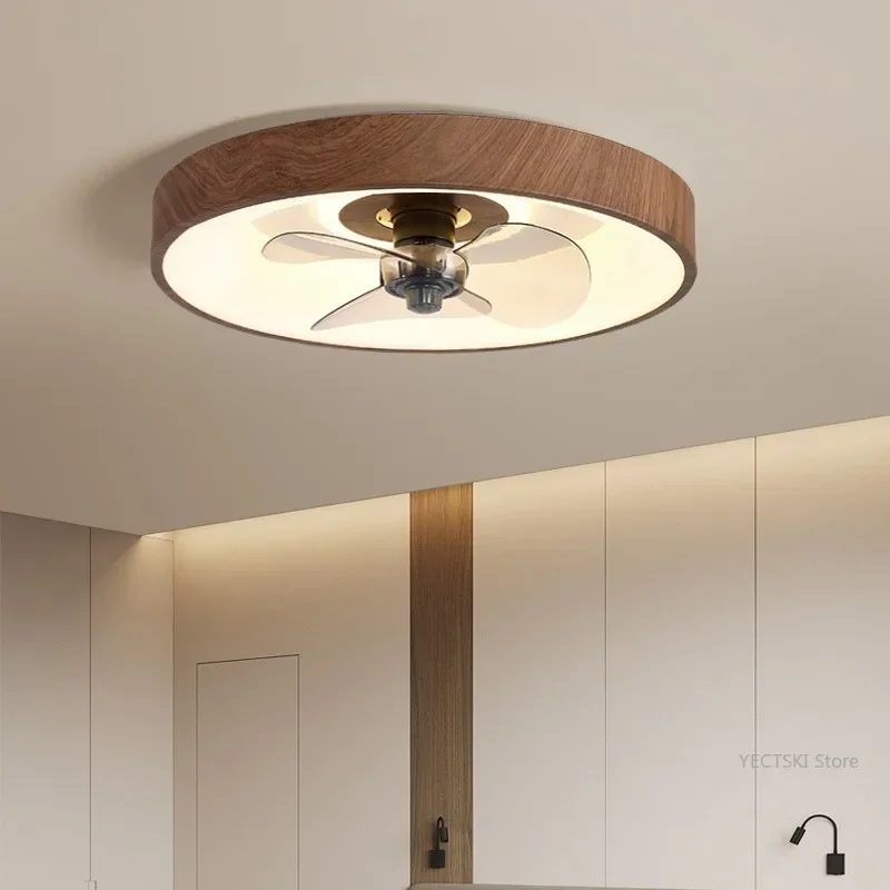 

GHJUYIOL Room fan ceiling light, modern minimalist wood grain color bedroom, living room, dining room fan light, master bedroom