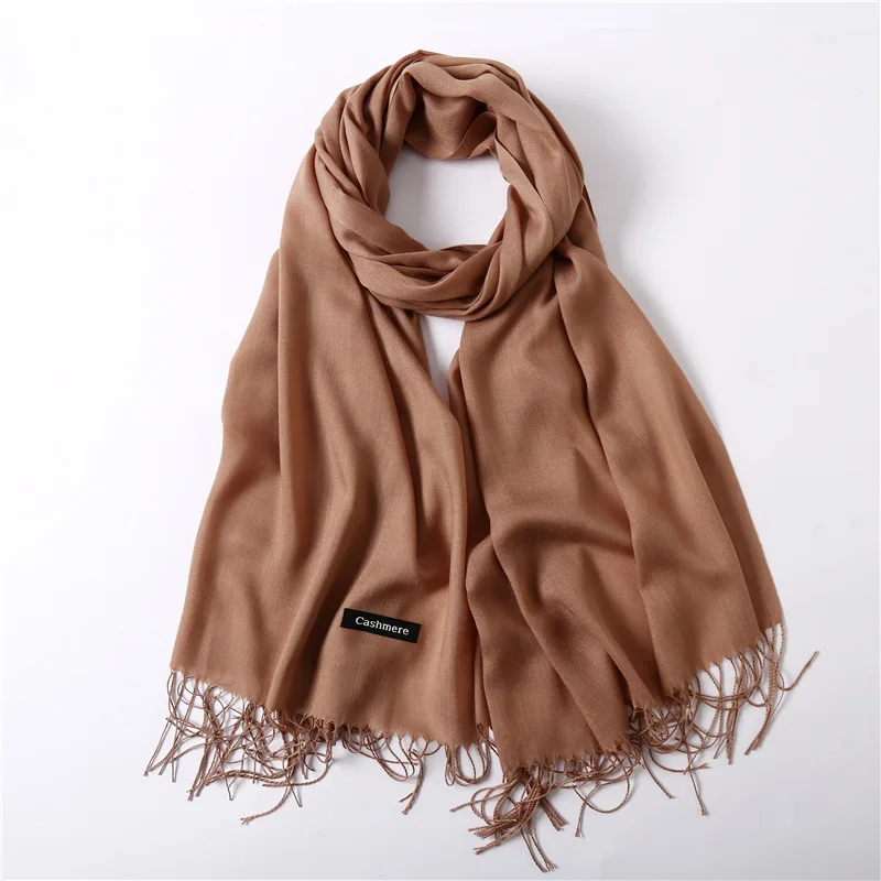 Fashion Solid Schal Frauen Kaschmir Weiche Winter Warme Schals Hijab Weibliche Lange Stirnband Schal Wraps Bandana Foulard 2022 Echarpe – Detail 12