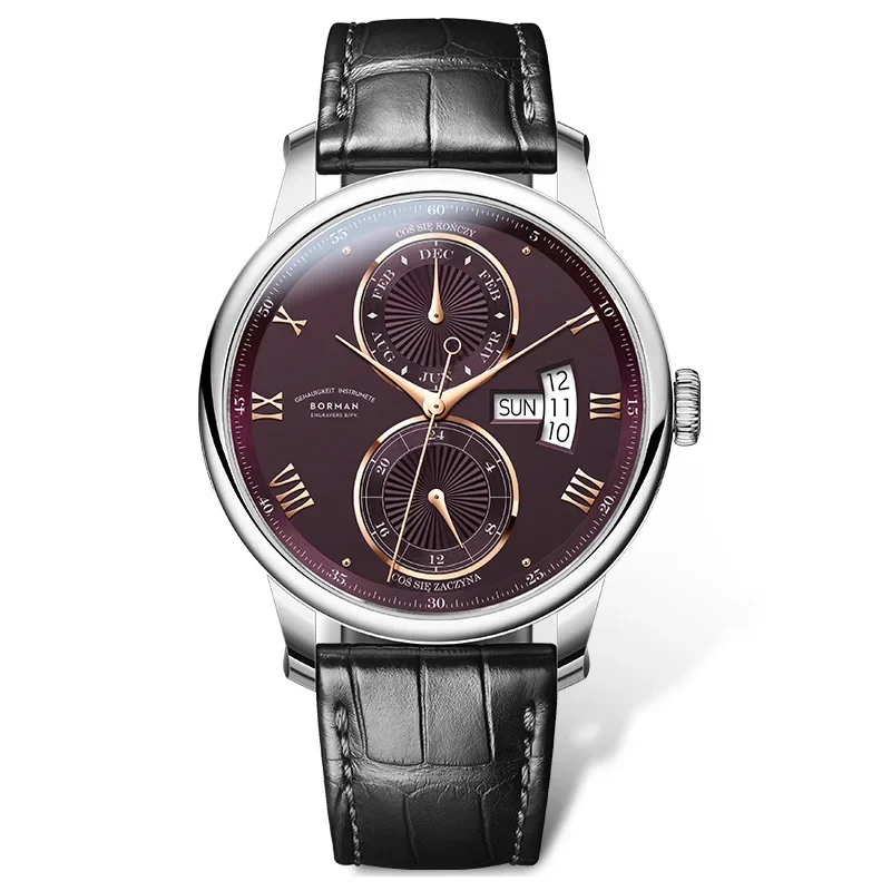 

BORMAN BM3876 TOP Watch New 42 Luxury Men Automatic Mechanical Men's Watches Sapphire 50M Waterproof Multi-function Reloj Clocks