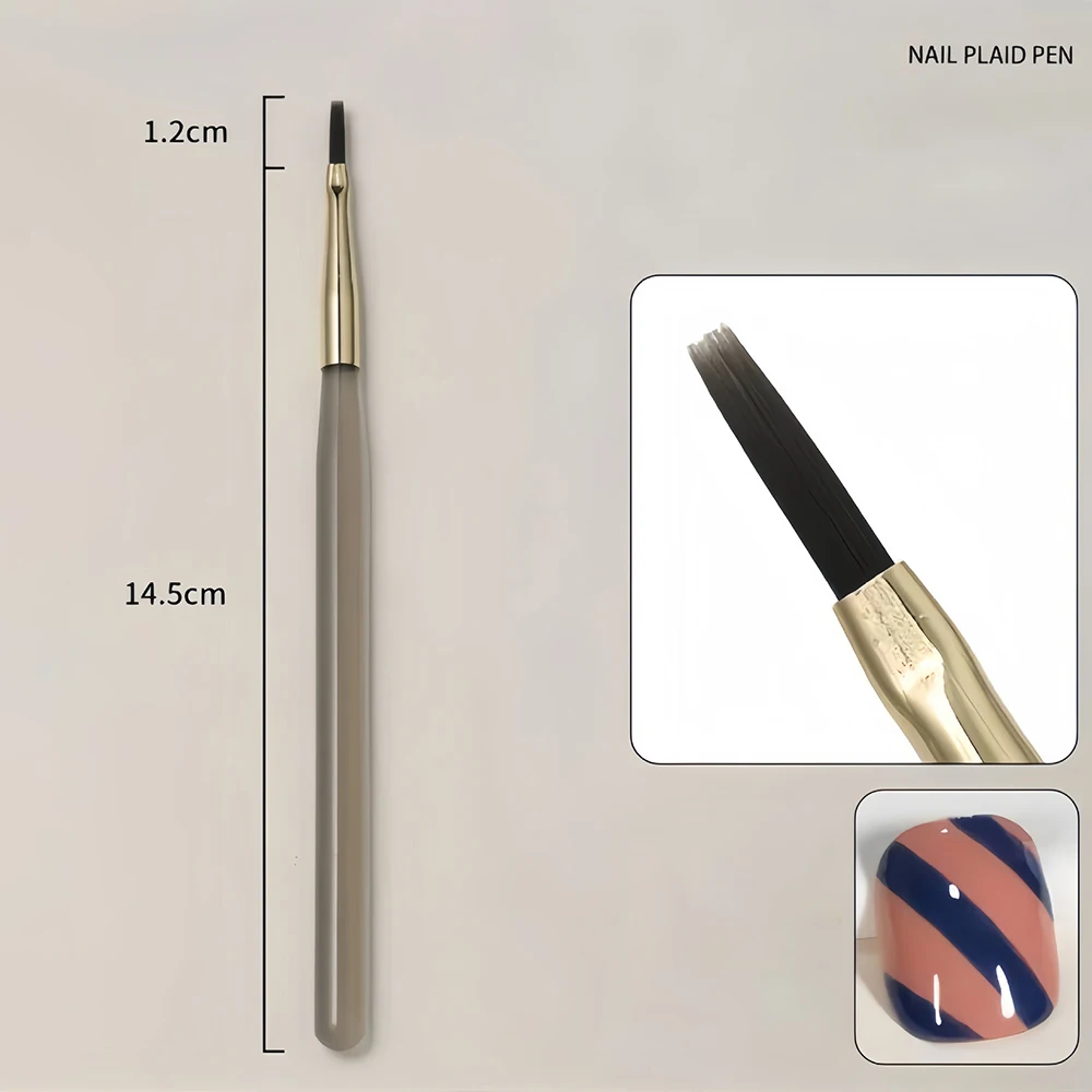 Kit de 2 uds de pinceles para decoración de uñas, delineador de rayas finas y herramienta de pintura para uñas acrílicas, detalle de manicura y efectos de gradiente