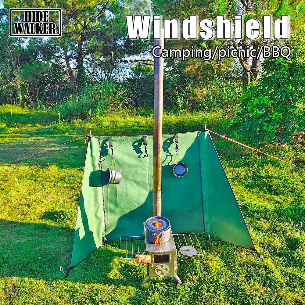 

Stove Windbreak Camping Windshield Stove Windscreen Outdoor BBQ Wind Shield Camp Equipment Windproof Gear for Firewood Cooking