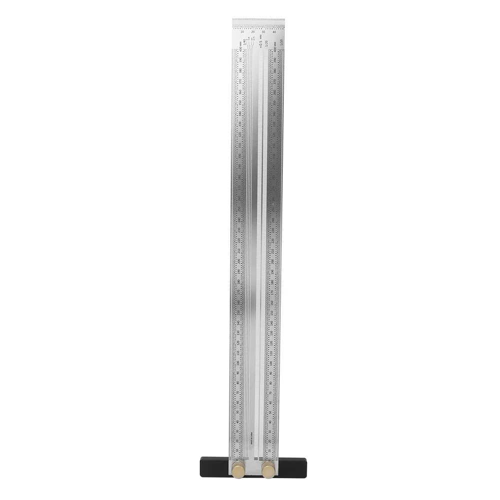180-400mm Steel Marking Gauge T-type Ruler Hole Scribing Ruler Woodworking Scribe Crossed-out Tool Line Drawing Measuring Tool