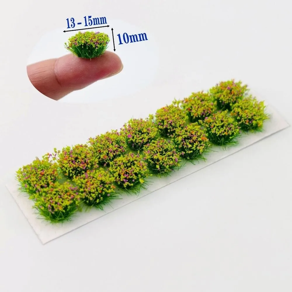 14pcs/set Multicolors DIY Miniature Garden Decor Plastic 13~15mm*10mm Simulated Flower Clusters Durable Static Scenery Model