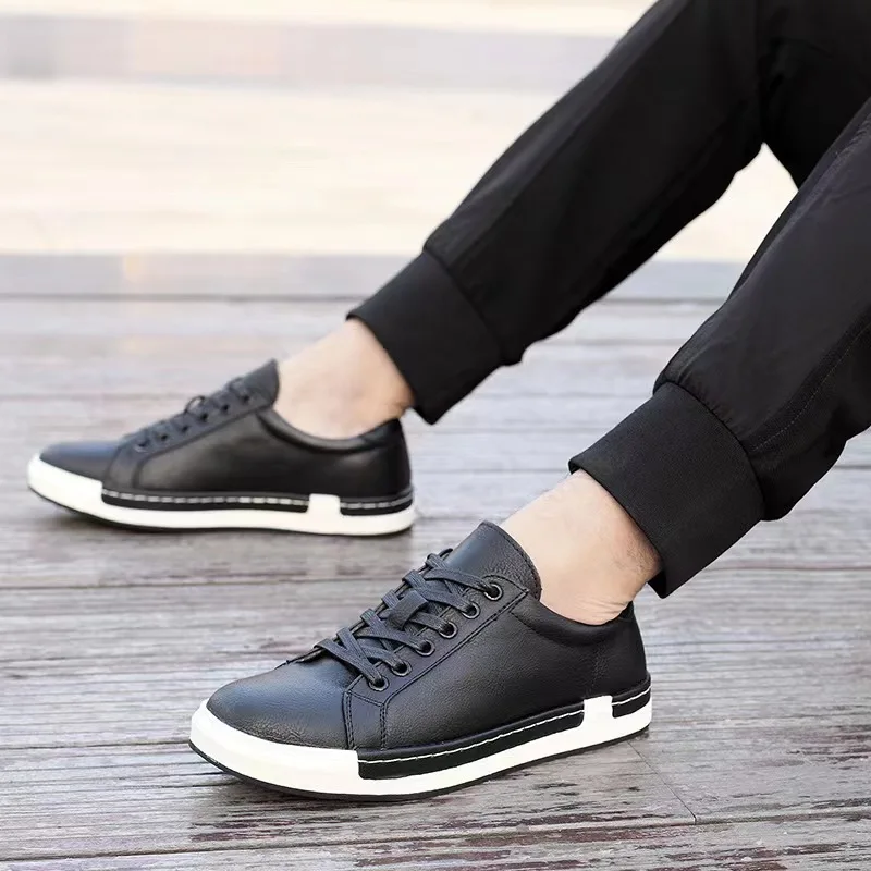 Large Men's Shoes 2023 Autumn New Men's Leather Casual Sports Shoes Men's Suede Shoes Comfortable Flat Shoes Fashion Board Shoes