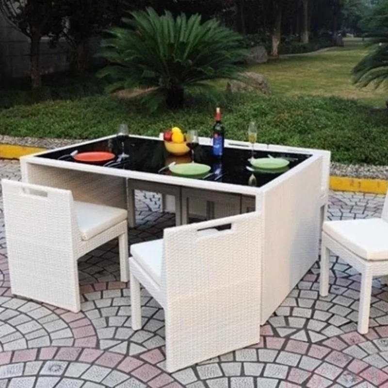 屋外パティオラタン家具セット ヴィラ中庭バルコニーレジャーラタン家具セット 屋外収納家具セット