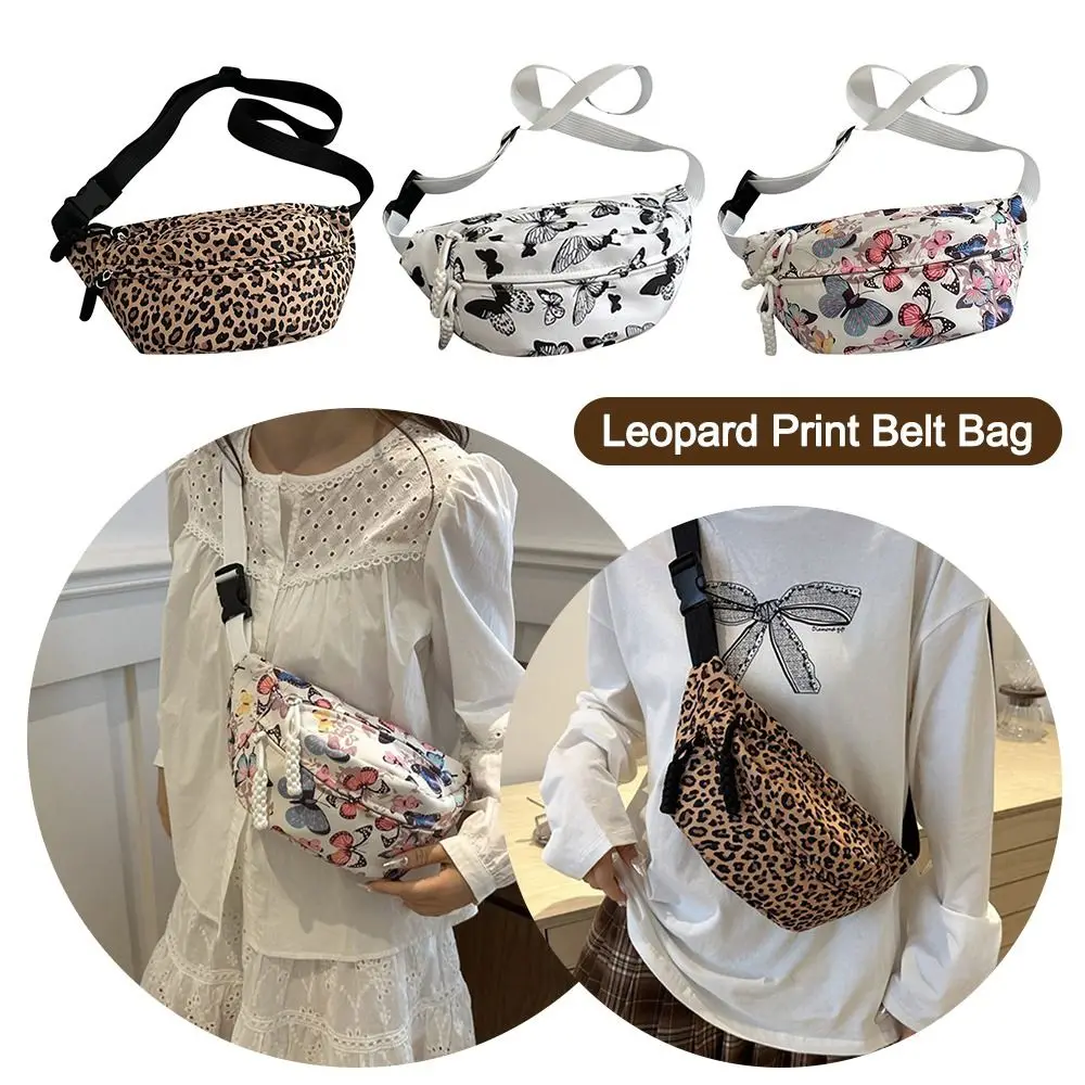 

Oxford Leopard Print Belt Bag Adjustable Shoulder Strap Waterproof Waist Bag Multifunctional Fashion Shoulder Bags