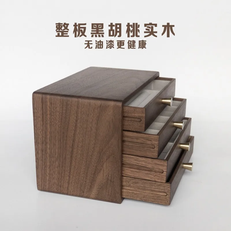 Solid Wood Lockable Lab Sample Storage Box Drawer Type Organizer Box for Laboratory Specimen Storage