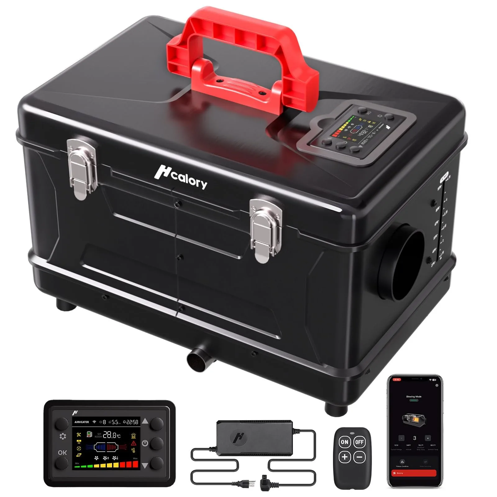 8KW Heater, 5L Toolbox Compact 2S Portable Air Heater 110V/12/24V All in One Fast Heating with App Control, Altitude e