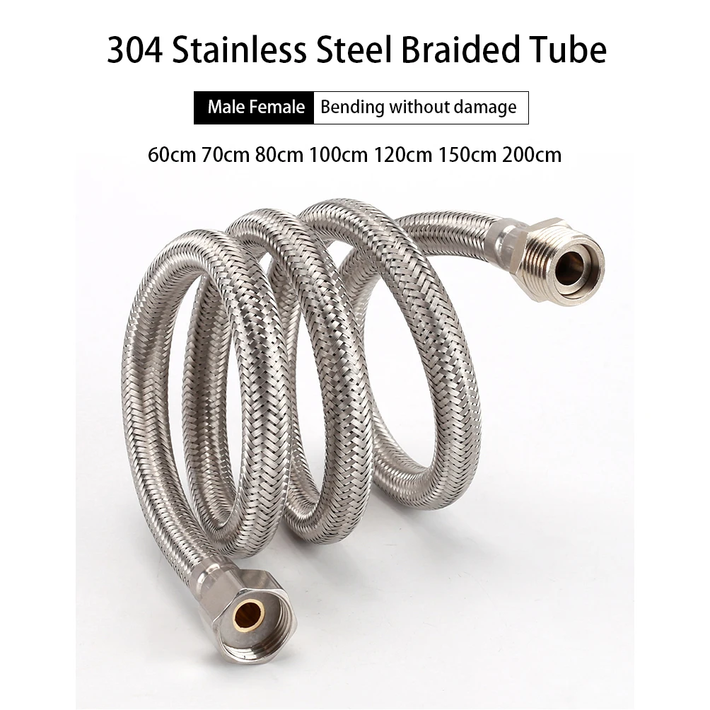 60-200cm 304 Stainless Steel Braided Tube 1/2