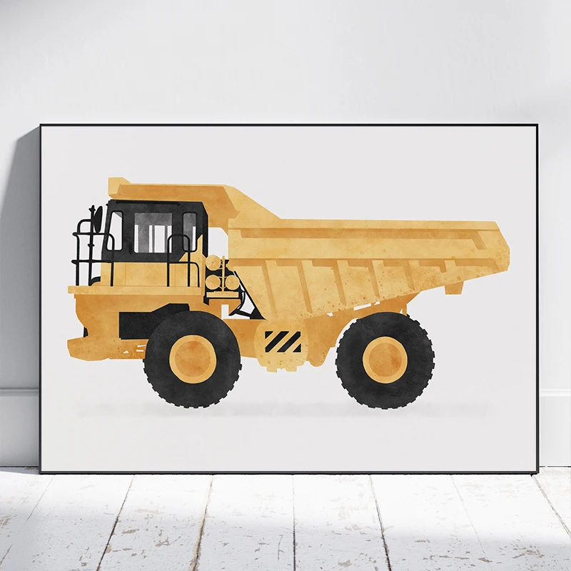 1pc frameless Canvas Painting Classic Technological Progress Cartoon Car Poster High-speed Rail Cruise Transportation Canvas Pai