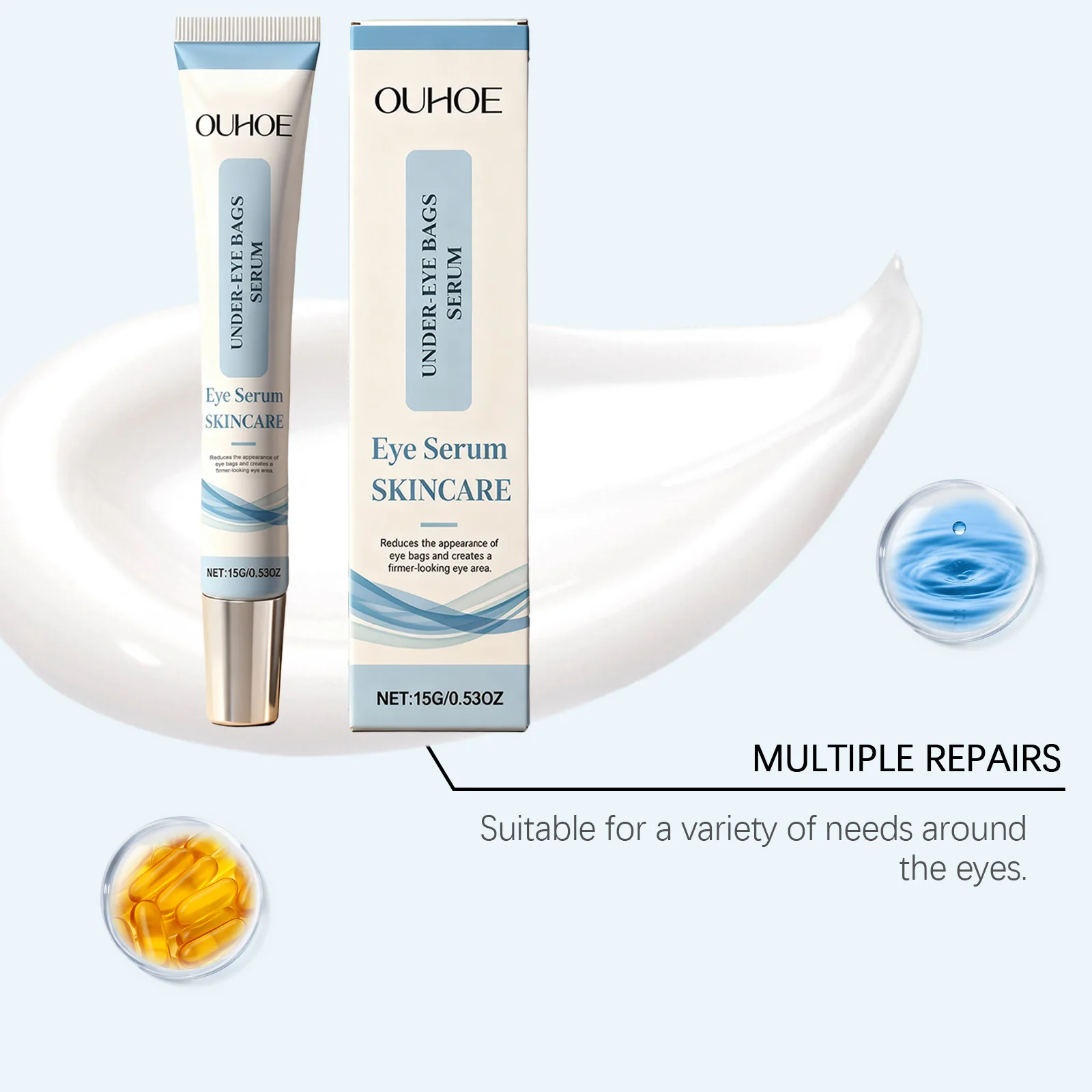 OUHOE 15g Under-Eye Bags Nourishing Serum Improve The Dark Circles Around Eyes Maintain Moisture Balance Care For Fragile Skin