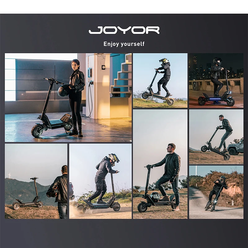JOYOR E6-S E-Scooter Adults 3200W Dual Motor 11 Inch Off Road Tires EScooter 60V 31.5Ah Removable Lithium Battery Front Rear Hydraulic Brakes Steering Damper Hydraulic Shock Absorber Off-Road Adventures City Climbing Fast Fold Electric Scooter