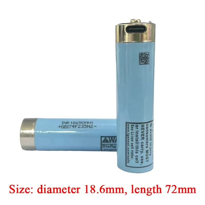 New 3.7V 3500mAh 18650 Battery INR18650MH1 Lithium Rechargeable USB TYPE-C Support Reverse Charging for Android Phone Charging