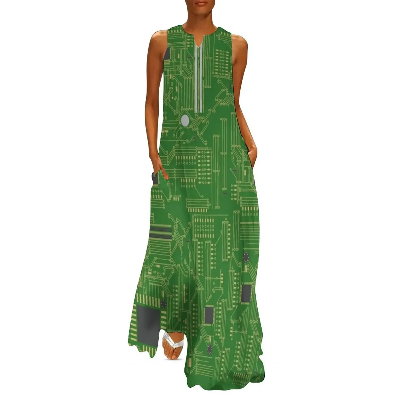 

Motherboard Mainboard Circuitry Long Dress luxury women's party dress evening prom Dress