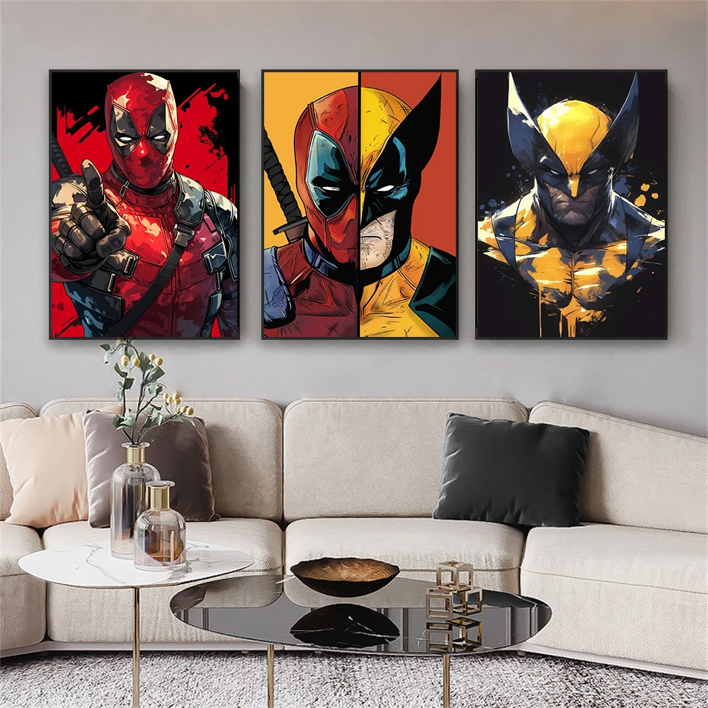 Superhero Venom Watercolor Art Print Disney Deadpool Wolverine Graffiti Art Illustration Prints Home Living Room Canvas Painting