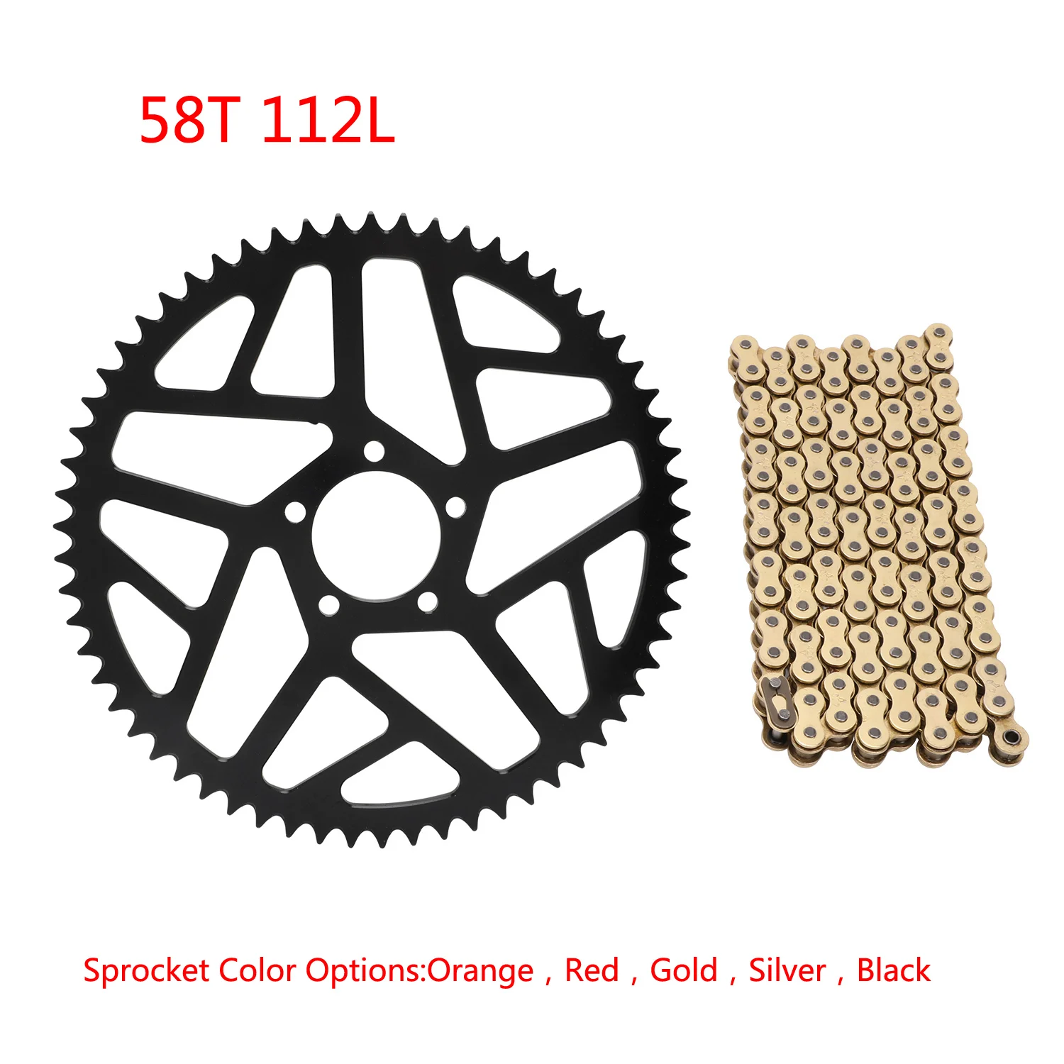 Motorrad 7075 Aluminium 58T 62T Kettenrad 106L 112L 120L Kette Set Kits Für Sur-Ron Surron Segway elektrische Cross-country Bike