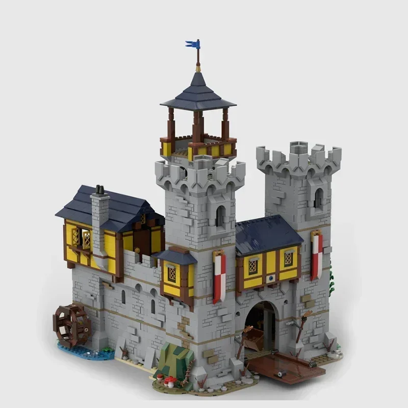 Middeleeuwse Fortress Model Moc Bouwstenen Black Falcon Castle Technologie Modulaire Blokken Geschenken Kerst Speelgoed DIY Sets Montage