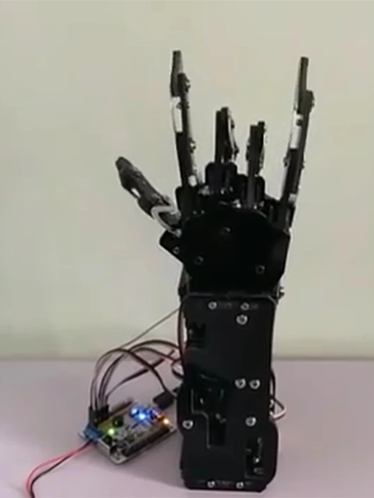 5 dof Robot de mano con cinco dedos terminados, pinza biónica de garra de palma para Arduino, manipulador, Robot biónico, juguete programable de