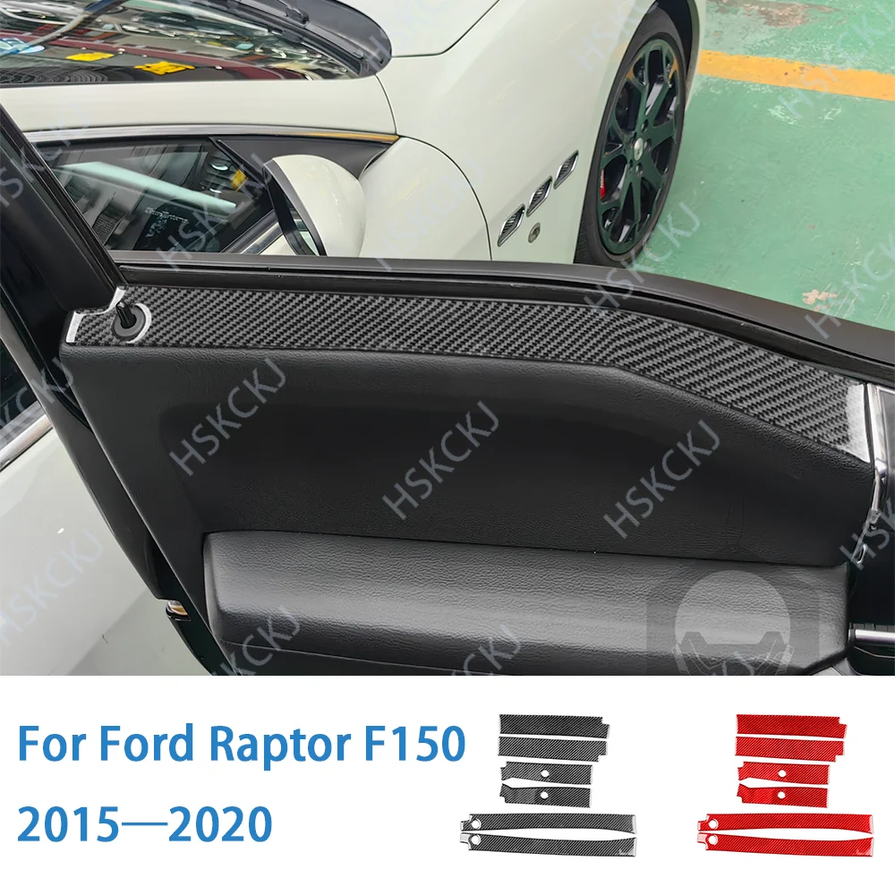 

Для Ford F150 Raptor 2015-2020 настоящее углеродное волокно, внутренняя дверная оконная панель, защитная крышка, декоративная наклейка, аксессуары