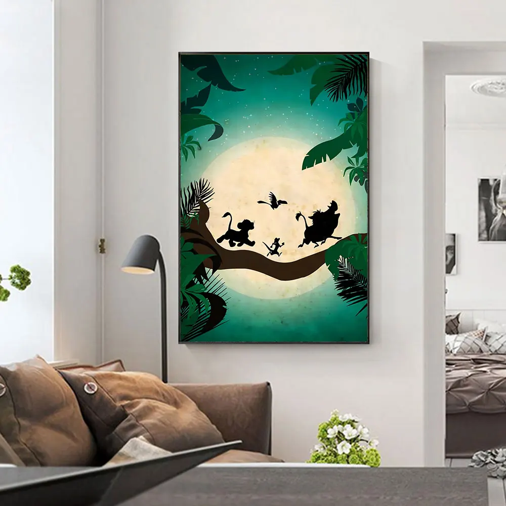 

MINISO Disney Movie Poster The Lion King Canvas Print Art Poster Movie Art Wall Decor Home Decor Living Room Children's Room