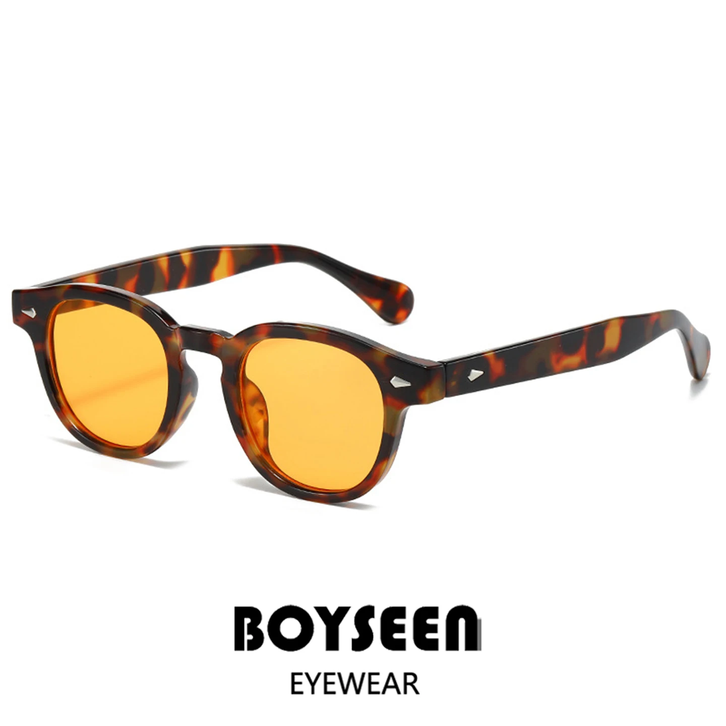Herren-Sonnenbrille im Retro-Stil mit orangefarbenem Rahmen, kann verschreibungspflichtig werden, maßgeschneidert, lässig, klein, rund, Schildpatt-Brille, UV400, kleines Gesicht