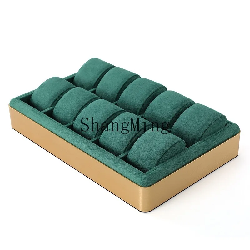 

DSA watch multi-storage box metal round edge jewelry plate display props display tray storage