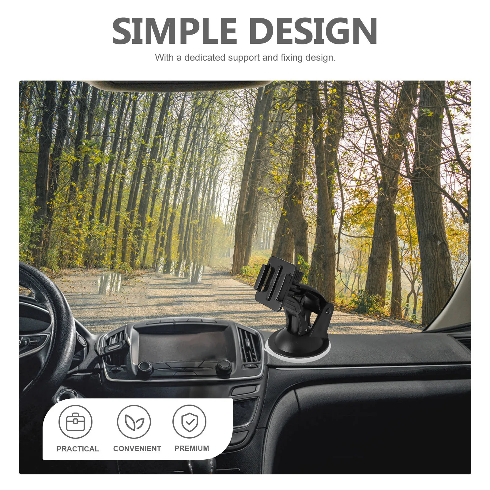

Car Phone Holder Mount Dashboard Suction Cup Compatible With Iphone Mobile Devices Vehicle Stand For Hands-Free