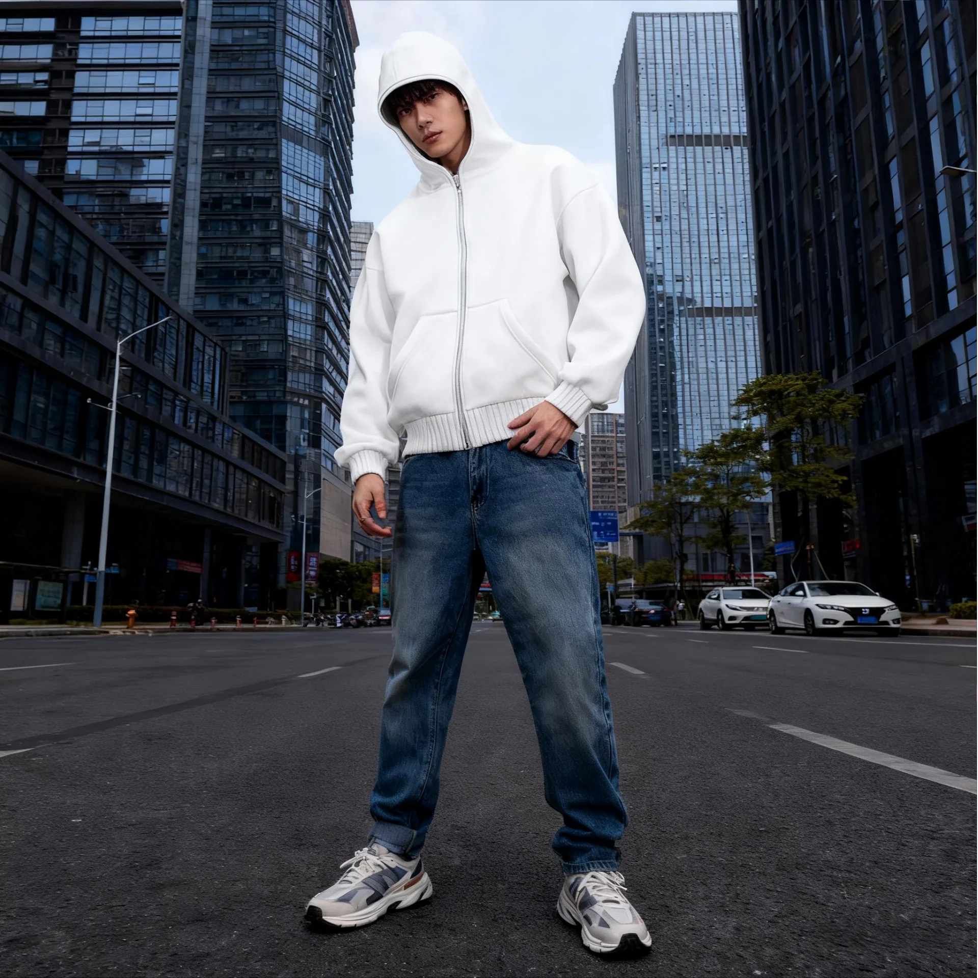 2025 الخريف الرجال القوطية Harajuku شتاء جديد البند مزدوجة مقنعين البلوز الرجال مقنعين قناع سستة ملابس رياضية النساء #1