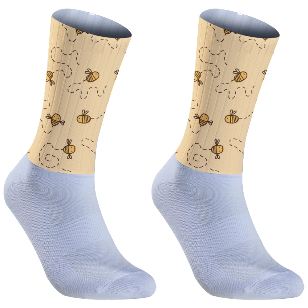 Chaussettes de sport de rue coordonnantes pour hommes et femmes, chaussettes de compression de vélo, chaussettes de cyclisme de course, chaussettes de vélo professionnelles, nouveau