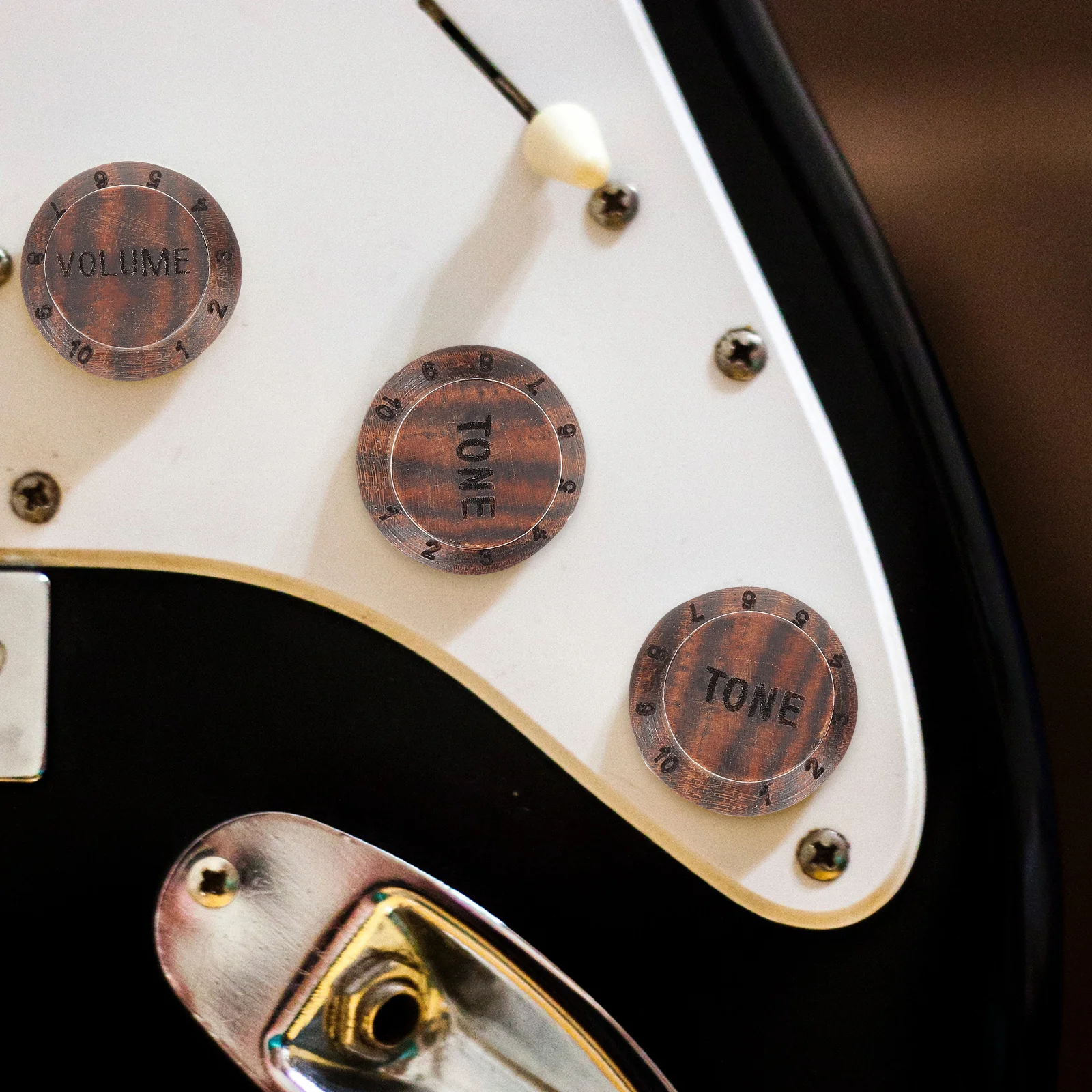 

3pcs Wooden Guitar Knob Volume Tone Hat For Electric Bass Replacement Parts Accessories Instrument Controls