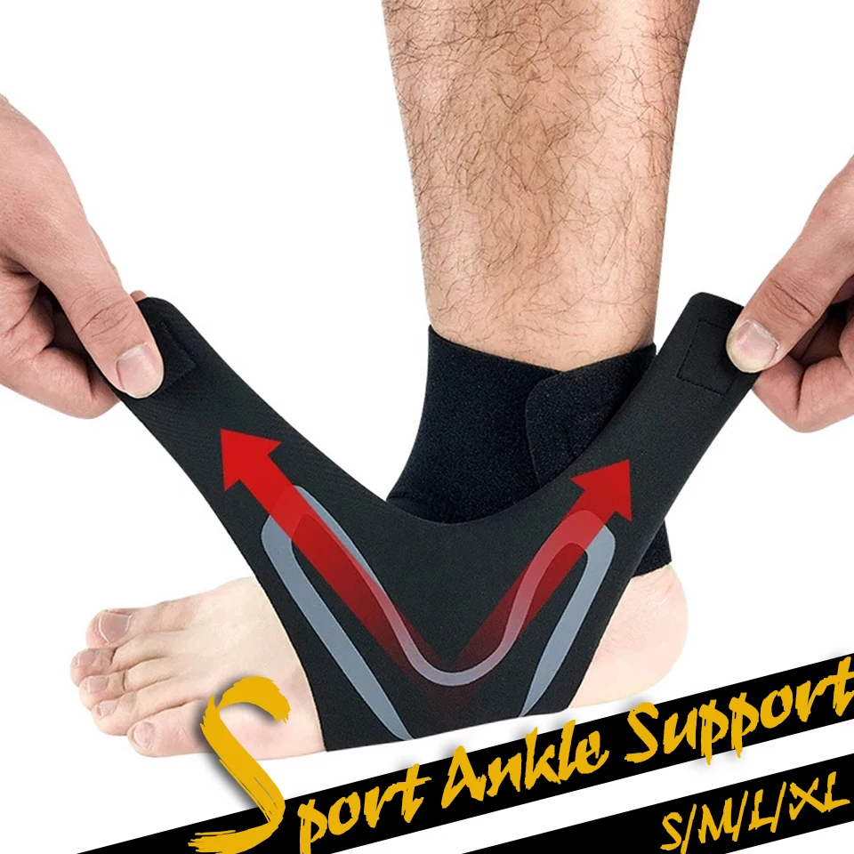 GOBYGO Adjustable Ankle Support Pad Ankle Sleeve Pressure Anti-Spinning Elastic Breathable Support Fitness Sports Safety Prevent