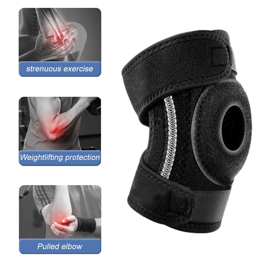 1PC Elbow Pads Band Gym Adjustable Tennis Elbow Support Spring Elbow Brace Arthritis Golfers Strap Elbow Protection Lateral Pain