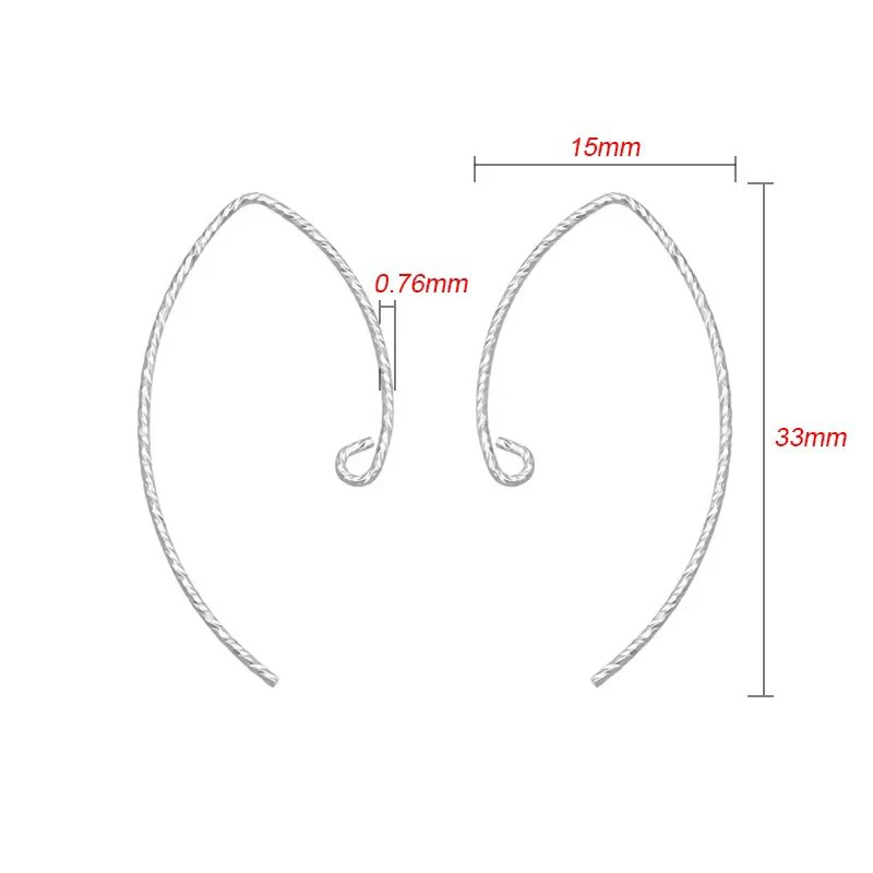 Fil d'oreille en forme de V de Rotterdam, argent regardé 925, fil d'oreille pour bijoux, accessoires de bricolage de boucles d'oreilles exécutives, 0.76mm