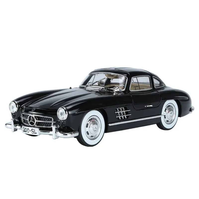 Simulation 1/24 Benzs 300SL Vintage Classic Car Model With Sound Light Children Diecast Toy Vehicle Boy Gift Collective Voiture