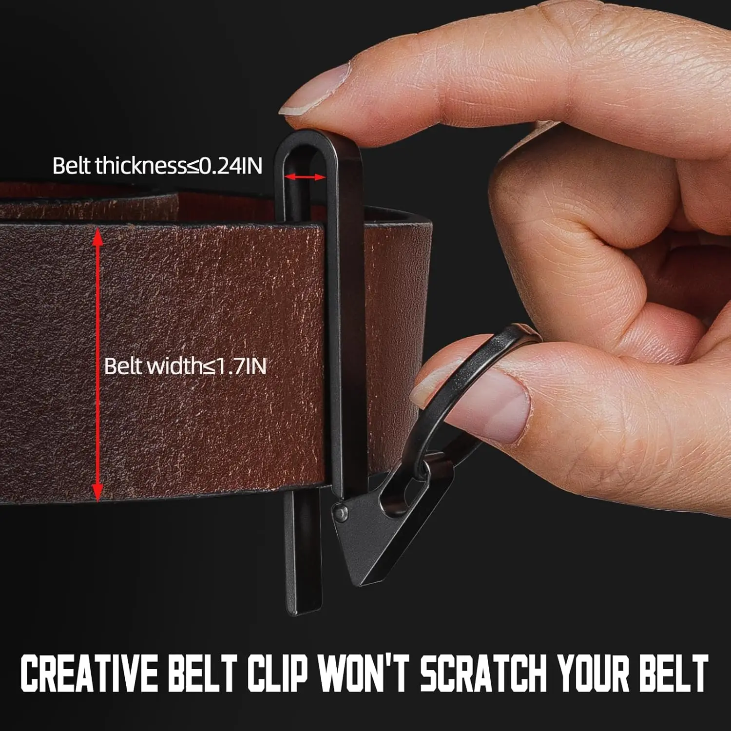 Titanium Belt Key Holder, EDC Quick Release Mens Belt Clip With Titanium Key Ring