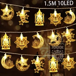 EID Mubarak Moon Star LED String Lights Battery Operated Ramadan Kareem Decoration for Home Islam Muslim Festival Party Supplies