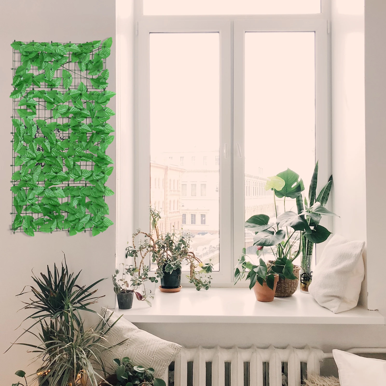 

Artificial Hedges Leaf Fence Faux Leaf Decorations Garden Fence nament Plastic Safe Environmentally Friendly Outdoor Rattan