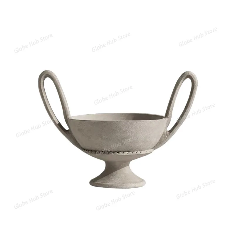

Medieval Resin Binaural Fruit Plate Model Room Sales Office Homestay Living Room Storage Cabinet Resin painting process