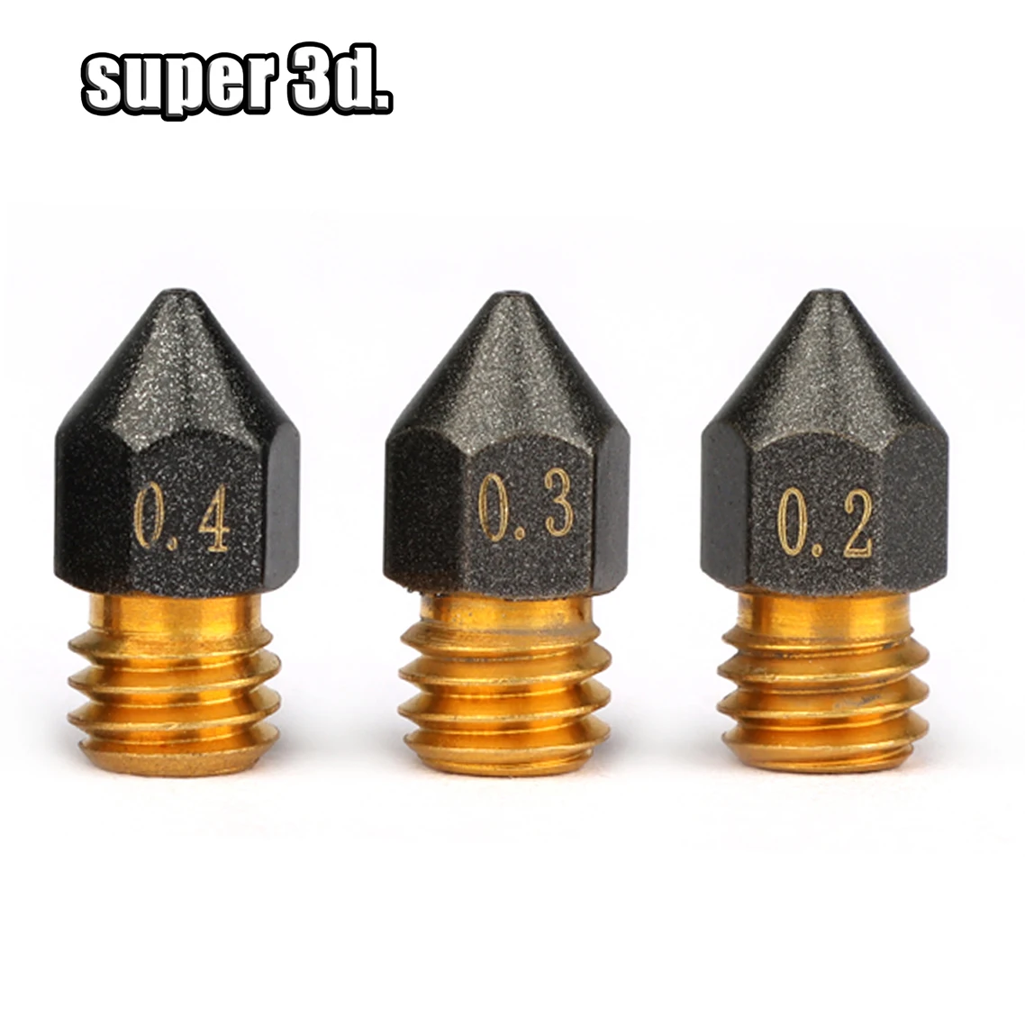 1/2/5 Stück MK8/E3D/Volcano Messing-PTFE-Düse, beschichtet, antihaftbeschichtet, Filament 0,2/0,3/0,4/0,6/0,8/1,0 mm, 3D-Drucker Ender 3, kostenloser Versand – Detail 16