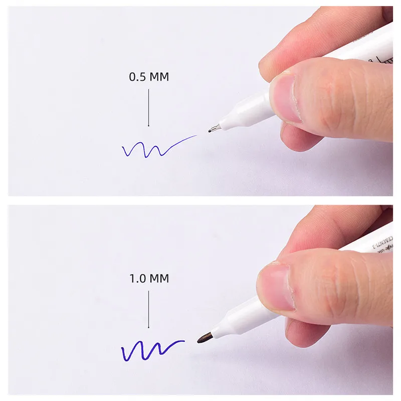 4 sztuk chirurgiczne skóry długopis tatuaż na brwi Marker permanentny makijaż podwójna głowa skóry brwi pozycja długopis 0.5/1mm fioletowy