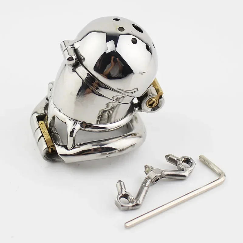 NEW Double Lock Design Stainless Steel Chastity Belt Male Chastity Device Metal Penis Lock Chastity Cage Ring Sex Toys For Men