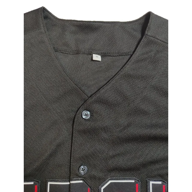 قميص بيسبول رجالي مطرز بأحرف وأرقام على شكل حرف V، ملابس بيسبول رياضية فضفاضة للرجال ملابس رياضية وخارجية لجميع المواسم