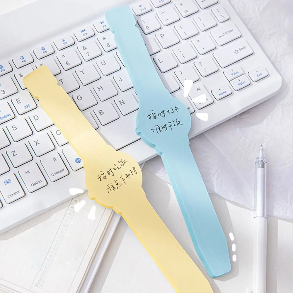 Wrist Watch Shape Sticky Note Pads Alarm Clock Bracelet N Times Sticky Sticky Labels Adhesive To Do List Paper Sticky Reminder