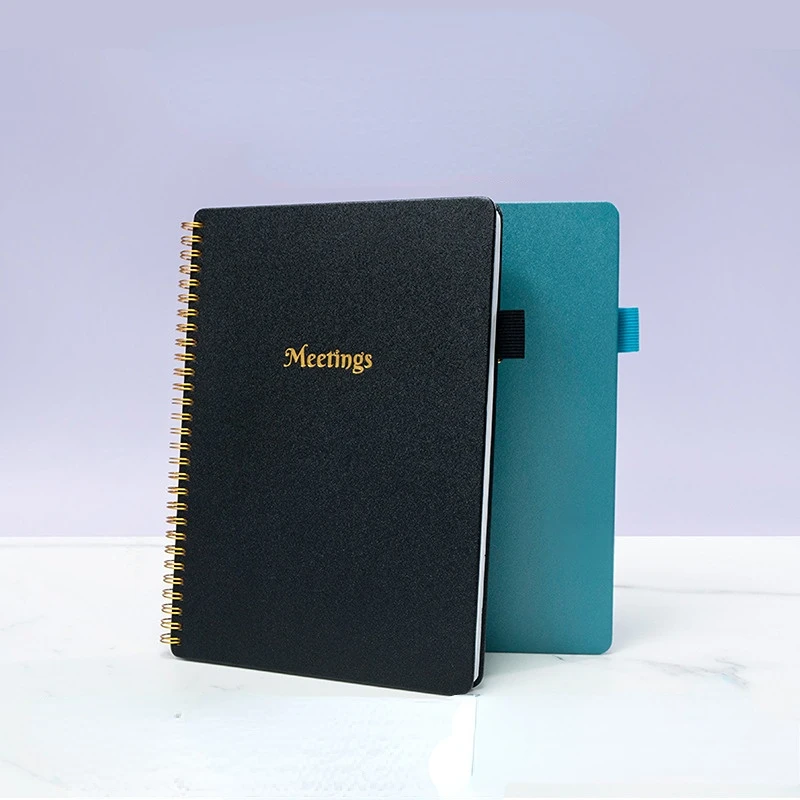 Advanced Bronzing Double Coil Meeting This Business Office Notepad Writing Record Hard Face Notebook Stationery Supplies