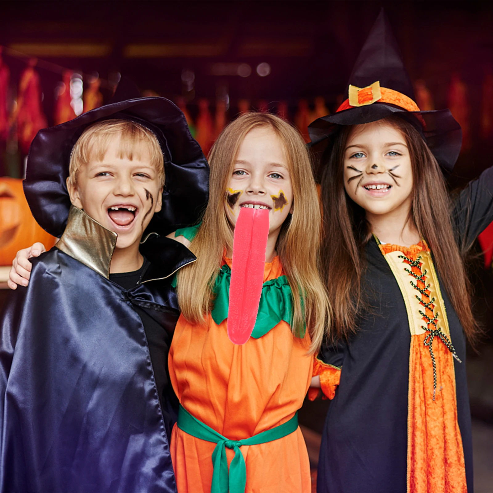 

3 шт. красный длинный реквизит Хэллоуин косплей вечерние фестиваль страшная сценическая имитация искусственный язык дом с привидениями поддельный язык новинка