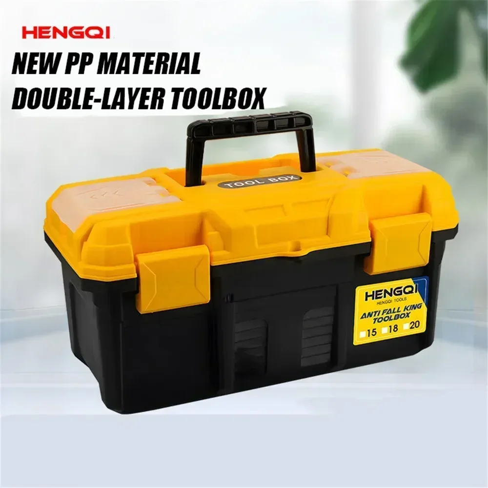 Drop Proof Tool Box Professional Tool Organizer Holder for Garage Storage Large Capacity Hardware Case for Electrician Carpenter