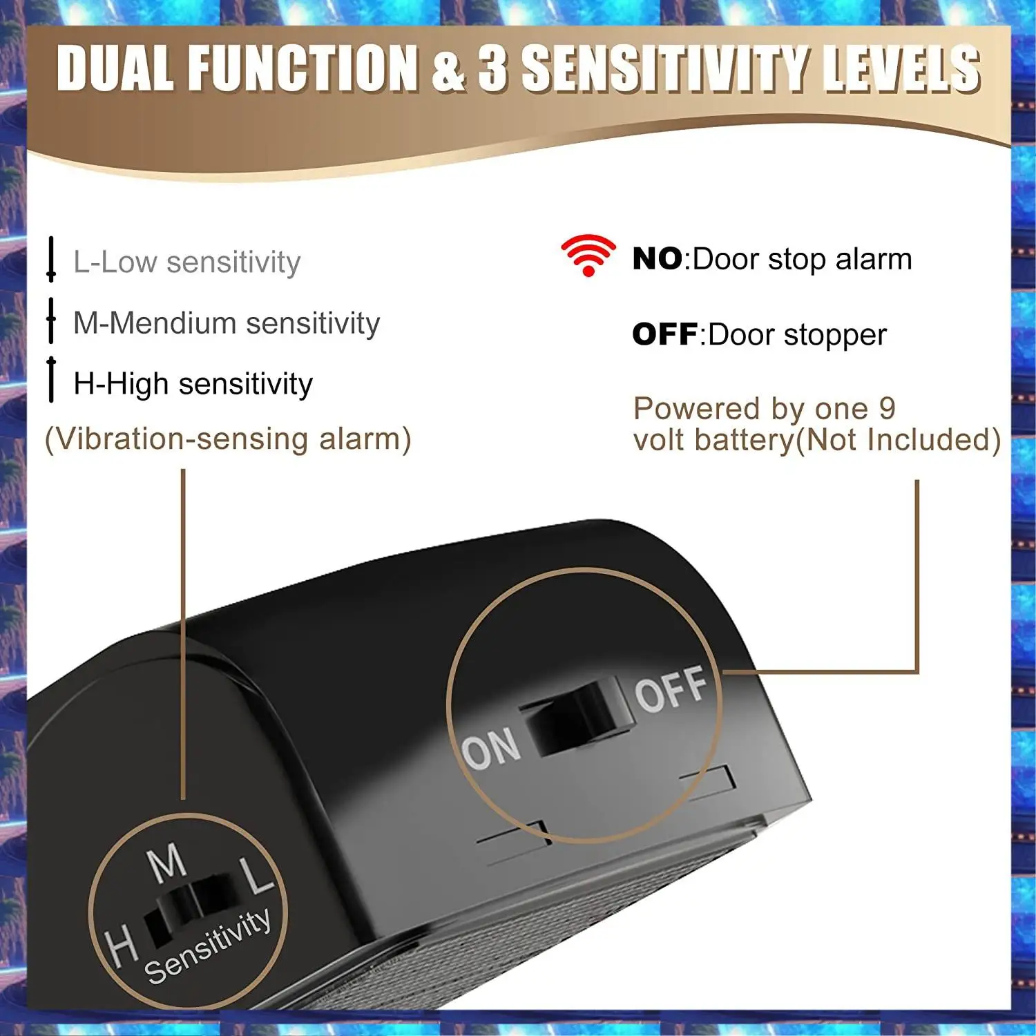 

2025 2 упаковки дверной стоп-сигнализации с охранной сиреной 120 дБ для домашней охранной дверной сигнализации, 2 упаковки дверной стопорной сигнализации дверной сигнализации